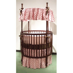 round crib bedding girl